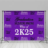 Aperturee - Aperturee Retro Purple Step And Repeat Congrats Grad Backdrop